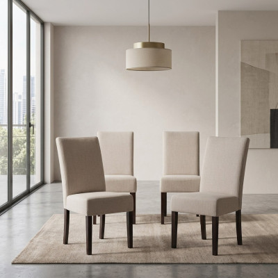 Ensemble de 4 chaises rembourrées pour salle d'attente pour cabinet d'avocat.