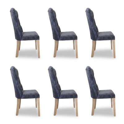 6x Chaises Fauteuil Tapisserie Design Ensemble Chesterfield Fauteuil Complet