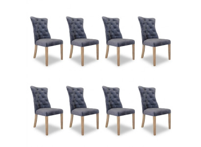 8x Chaises Fauteuil Rembourrage Design Chesterfield Ensemble Fauteuil Complet