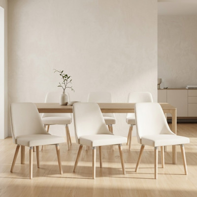 6x Chaise de siège rembourré design Voir Fauteuil Fauteuil Suite Fauteuil de salon Club Set