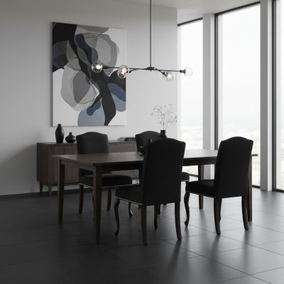 4x Ensemble de chaises rembourrées design Siège en tissu complet