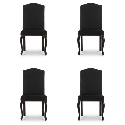 4x Ensemble de chaises rembourrées design Siège en tissu complet