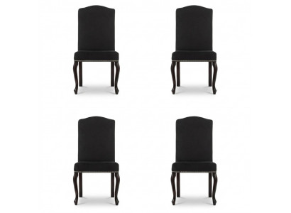 4x Ensemble de chaises rembourrées design Siège en tissu complet