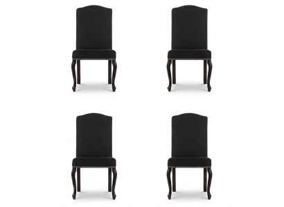 4x Ensemble de chaises rembourrées design Siège en tissu complet