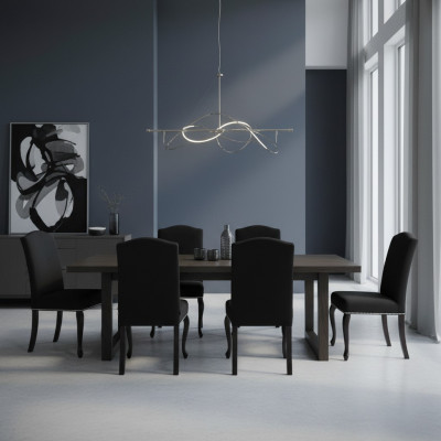 6x Ensemble de chaises rembourrées design, chaises de la suite, siège textile, ensemble complet