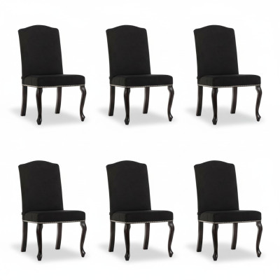6x Ensemble de chaises rembourrées design, chaises de la suite, siège textile, ensemble complet