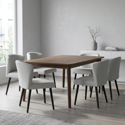 6x chaises longues revêtues de cuir - Design de chaise Lehn, fauteuil de club lounge - suite de fauteuils neuve