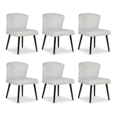 6x chaises longues revêtues de cuir - Design de chaise Lehn, fauteuil de club lounge - suite de fauteuils neuve