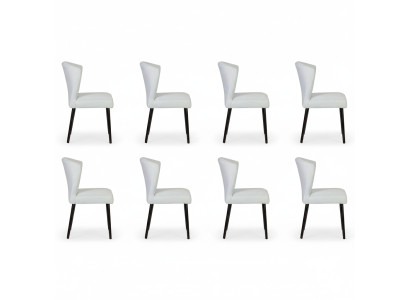 8x Fauteuil de design Lounge Club Fauteuil Rembourré Suite de Chaises de Salon Lehn nouvel