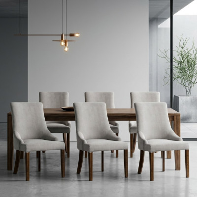 6x Ensemble de chaises rembourrées de designer, chaises complètes de suite de sièges inclinables Lounge Club neuf
