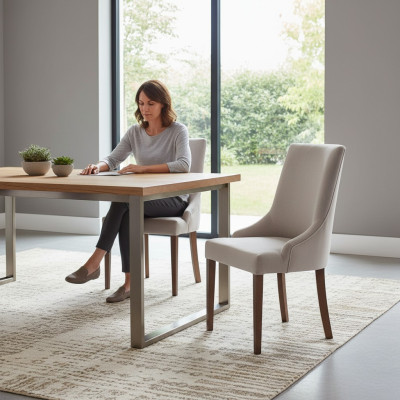 8x Ensemble de chaises rembourrées de designer, ensemble de chaises complet avec siège inclinable et salon