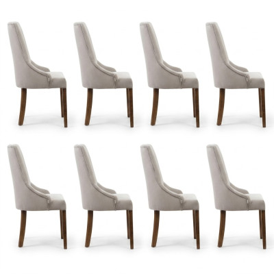 8x Ensemble de chaises rembourrées de designer, ensemble de chaises complet avec siège inclinable et salon