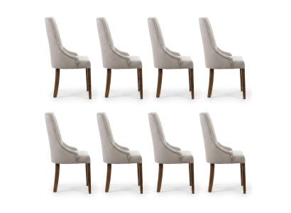 8x Ensemble de chaises rembourrées de designer, ensemble de chaises complet avec siège inclinable et salon