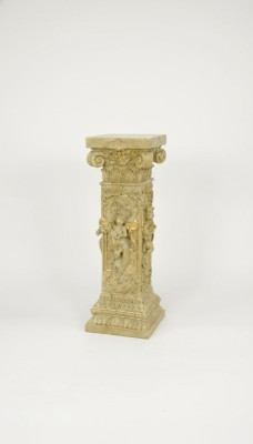 Conception colonne sculptures cupides figures décoration support décoratif statuette fleurs base