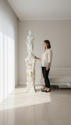 Conception de colonne avec Amorette 100 cm figures colonne base fleurs se tiennent statue nouveau