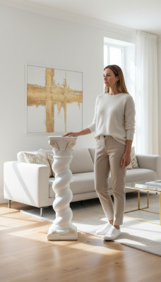 Colonne Méduse Style Méandre Colonne Décorative Statue de Colonne Colonne Baroque 100cm Stand nouveau 1017