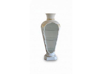 Vitrine Bar Étagère d'angle en verre Amphore Vase Fond Biseauté Armoire Vitrines Armoire Lampe