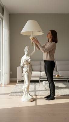 Luminaire de sol de sculpture Design XXL Lumière Statuaire Lumière de pièce 183cm