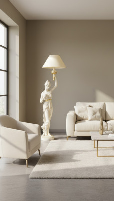 Luminaire de sol de sculpture Design XXL Lumière Statuaire Lumière de pièce 183cm