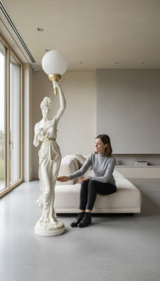 XXL Lustre sur pied de design - Lampadaire 153 cm, sculpture figurine statue