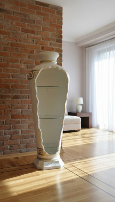 xxl Vitrine de style antique Medusa Vase de sol Bar Armoire Colonne 153cm neuf