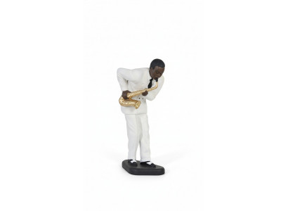 Figur Musik  Design Schwarzer Mann Dunkelhäutiger Statue Skulptur Skulpturen Neu
