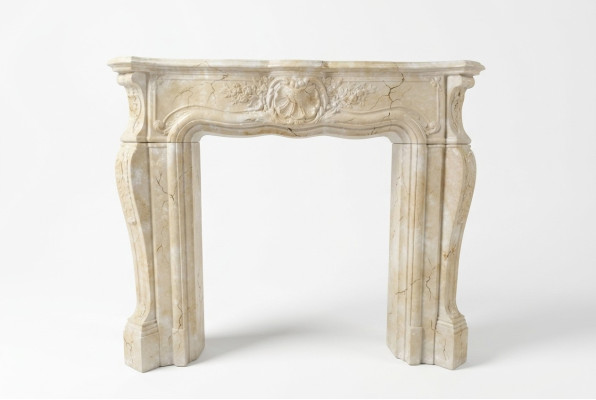 Cheminée Poêle Panneau Entourage Style Marbre Décoration Baroque Cheminées Classiques