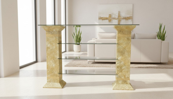 Meuble TV classique Buffet Table de télévision Tables Table Tv Étagère Medusa Vitrine 1866