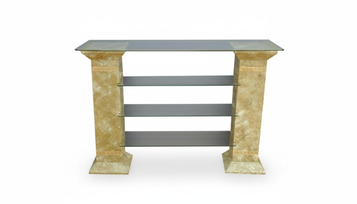 Meuble TV classique Buffet Table de télévision Tables Table Tv Étagère Medusa Vitrine 1866