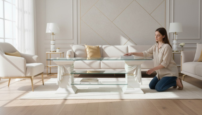 Meuble TV classique Buffet Table de télévision Tables Table de télévision Table TV Étagère Medusa Vitrine