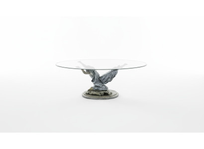 Design Table Medusa en verre Table d'appoint Tables de canapé 42 cm classique