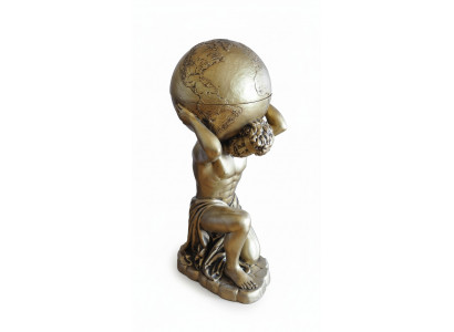 Style antique Classique r Globe Atlas Mini Bar Bar Étagère à vin Statue Sculpture Décoration