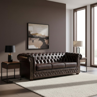 Ensemble canapé Chesterfield 3+1+1 Ensemble de canapés de canapés Chesterfield Yorki nouveau