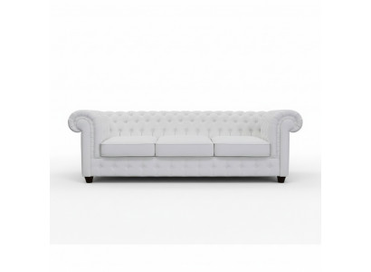 Chesterfield 3+1 Canapé-lit en cuir Fonction lit Canapé en cuir Ensemble de canapé Canapé