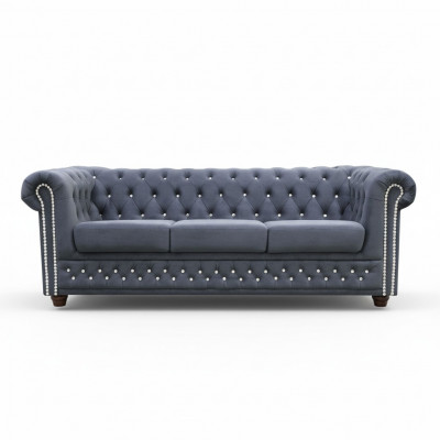 Canapé en cuir Chesterfield Canapé Canapé Canapé Lit d'ameublement 3+1 Fonction lit de couchage