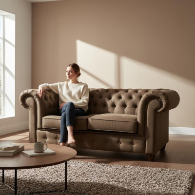 Ensemble de canapé Chesterfield 3+2+1 Set de canapé Tissus Canapés Ensemble complet