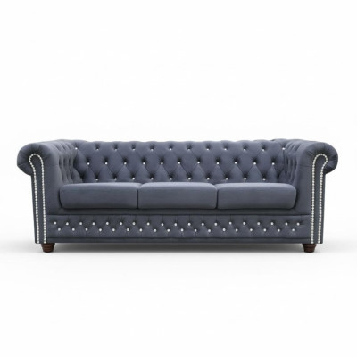 Set de canapés Chesterfield Canapé Rembourrage en cristal Pierres en cuir Sets 3+2 Canapé