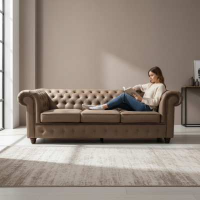 Design de luxe Chesterfield, siège rembourré, grand canapé 3 places, canapés XXL immédiatement