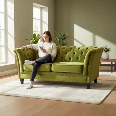 Canapé Chesterfield Design Canapé Fauteuil Cabinet d'avocats Pratique Bureau Canapés Tissu Textile