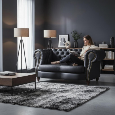 Chesterfield Lincoln 2 places Canapé Tissu Canapés Canapés Canapé Club en Cuir de Conception