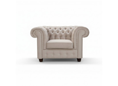 Chesterfield 1 Seater TV Sessel Club Lounge Relax Sessel Textil-Ledersofa