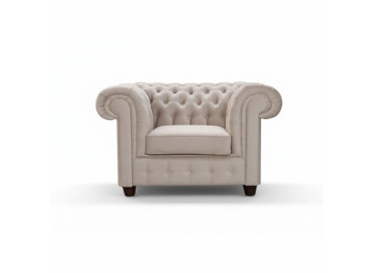 Chesterfield 1 Seater TV Sessel Club Lounge Relax Sessel Textil-Ledersofa