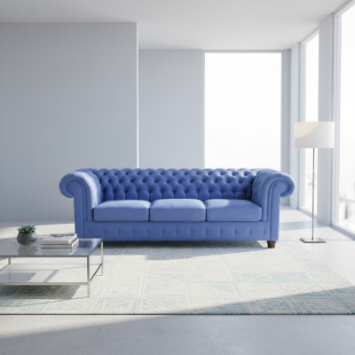 Design classique Chesterfield Big XXL 3 places Canapé en cuir Textile Canapés Canapés.