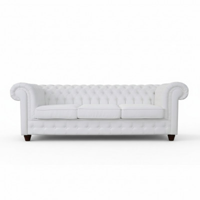 Design Classique Chesterfield Grand Canapé XXL en Cuir Tissu Canapés 3 Places