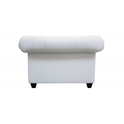 Élégant fauteuil bergère blanc Chesterfield: Le charme du classique dans un style moderne