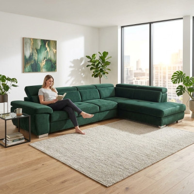 Multifunktions-Großwohnlandschaft U-Form Ecksofa Sofa Stoff Couch Polsterung