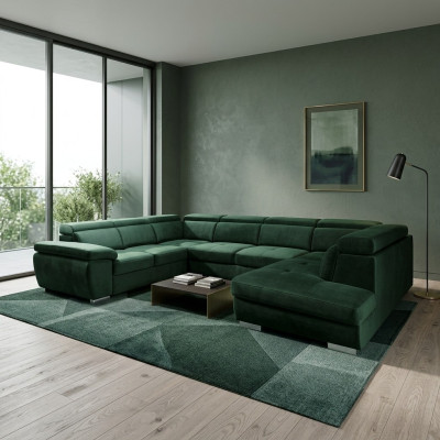 Multifunktions-Großwohnlandschaft U-Form Ecksofa Sofa Stoff Couch Polsterung
