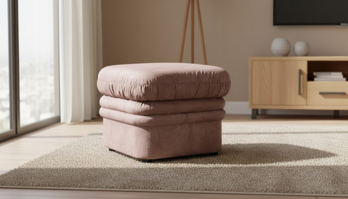 Tabouret de salon XXL, repose-pieds de club, ottoman, pufa en tissu textile design