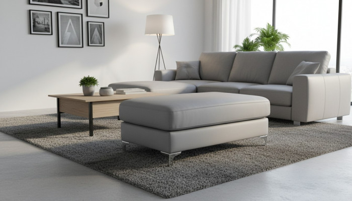 XXL Club Hocker Lounge Hocker Ottoman Pufa 'Textile Ottoman Designer