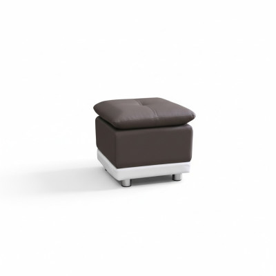 Pouf ottoman de designer en cuir et textile XXL.